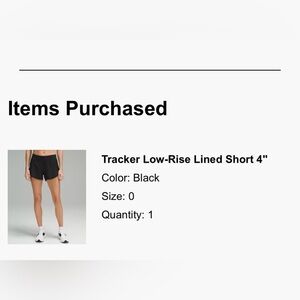 Lululemon Tracker Low-Rise Lined Short 4"